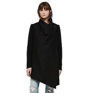 All Saints Monument Ribbed Sleeve Coat black US 4